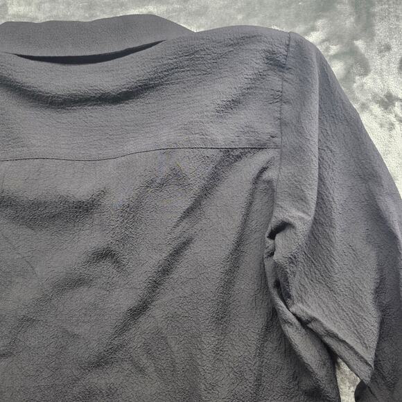 Calvin Klein women blouse black button front long sleeve top size M - Picture 9 of 12